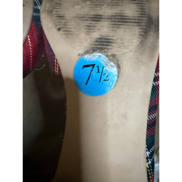 Women's Isaac Mizrahi Red Amaya d'Orsay Plaid Flats Size 7.5 - Picture 6 of 6